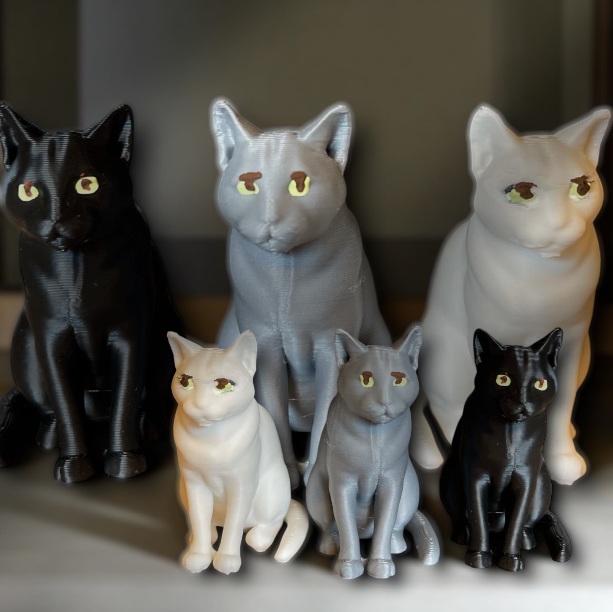 【オブジェ】リアルな猫達のアートオブジェ