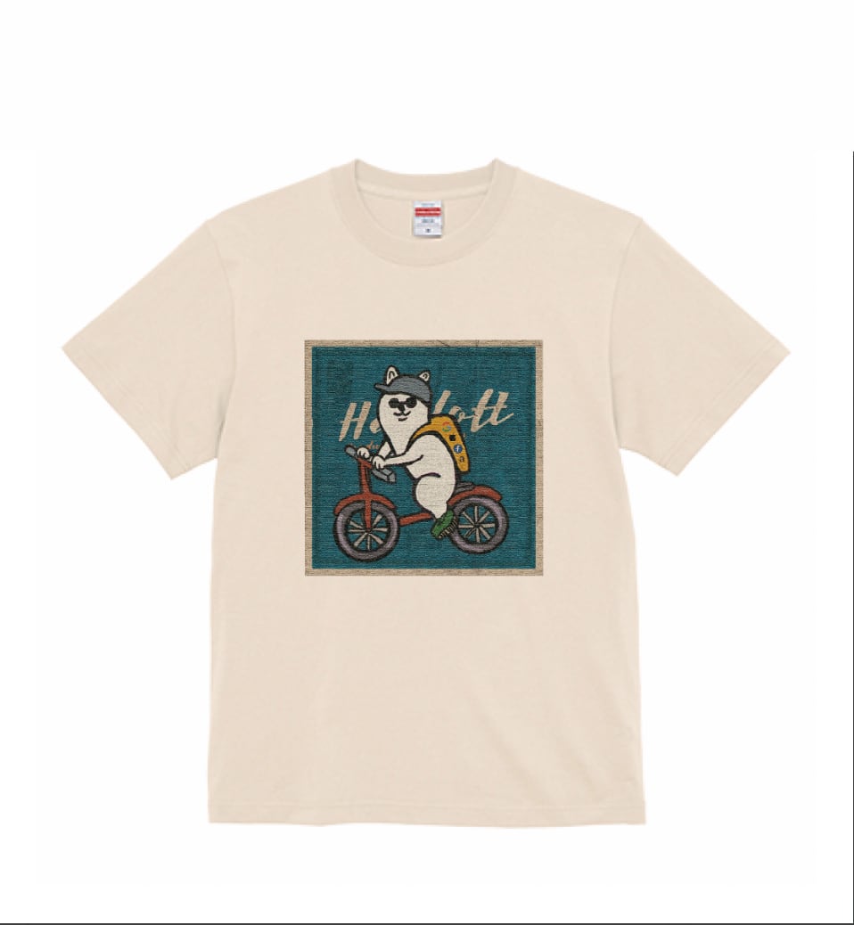 【Tシャツ】自転車で出勤するGAFA柴犬（2種類）
