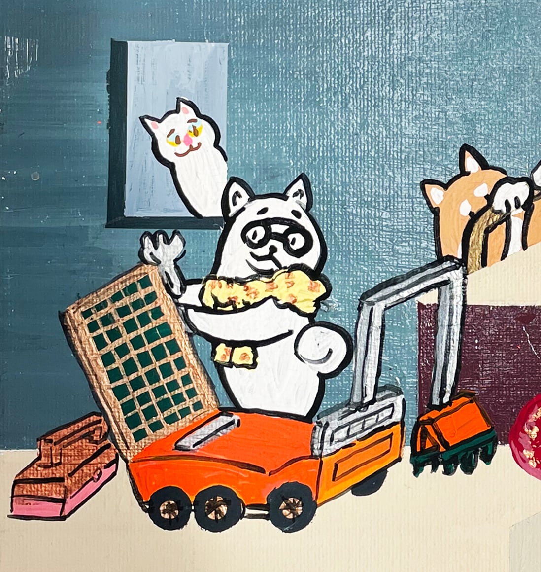 【原画：6号】shiba approaching the moon