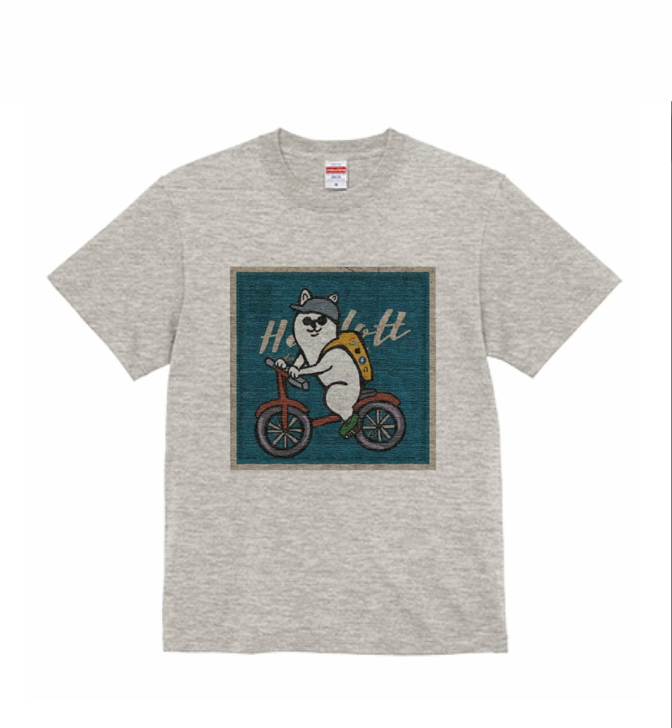 【Tシャツ】自転車で出勤するGAFA柴犬（2種類）