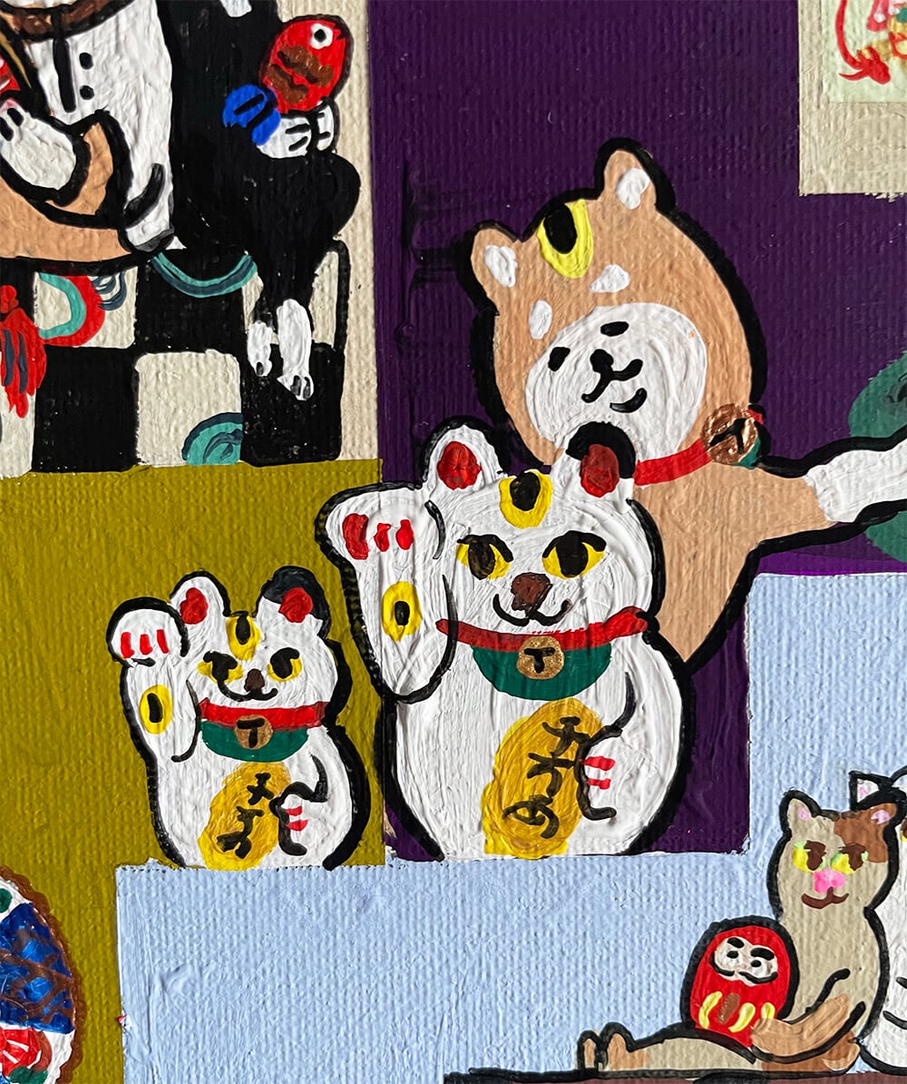 【原画：3号】古道具屋の柴犬達(Shiba dogs at an antique shop)