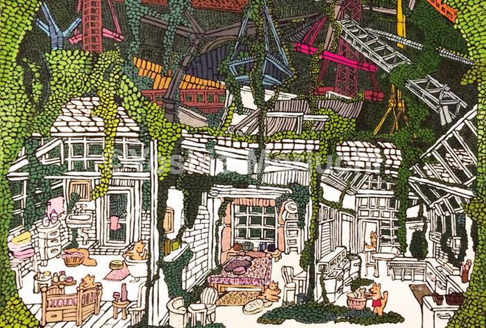 【原画】柴犬の住む森のおうち