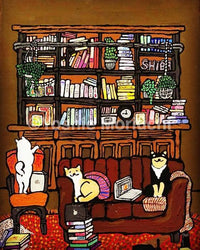 【原画】 学ぶ柴犬（Dogs studying）