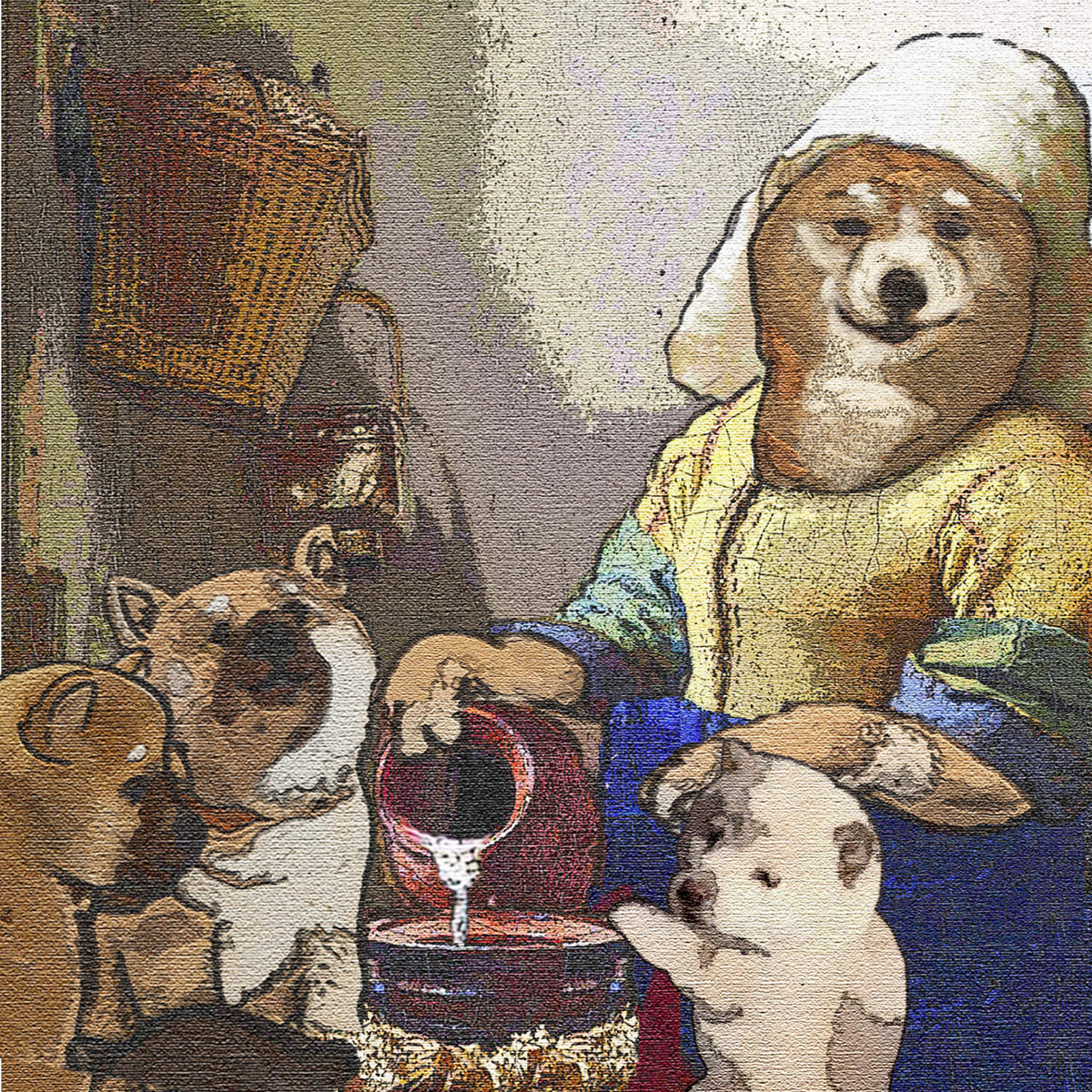 【キャンバスアート】名画の中の柴犬たち