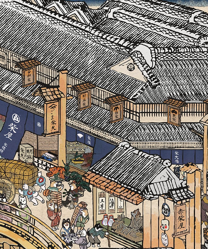【A3ポスター】 江戸の柴犬達（Shiba Inu dogs of the Edo period）