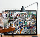 【原画：40号】 スタートアップな柴犬達（ Startup and Shiba dog）