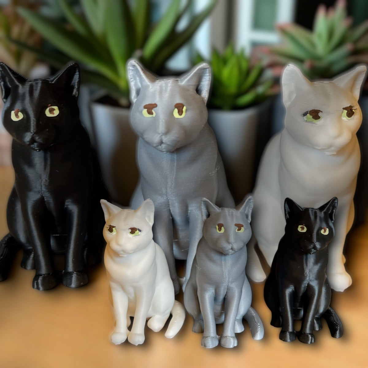 【オブジェ】リアルな猫達のアートオブジェ