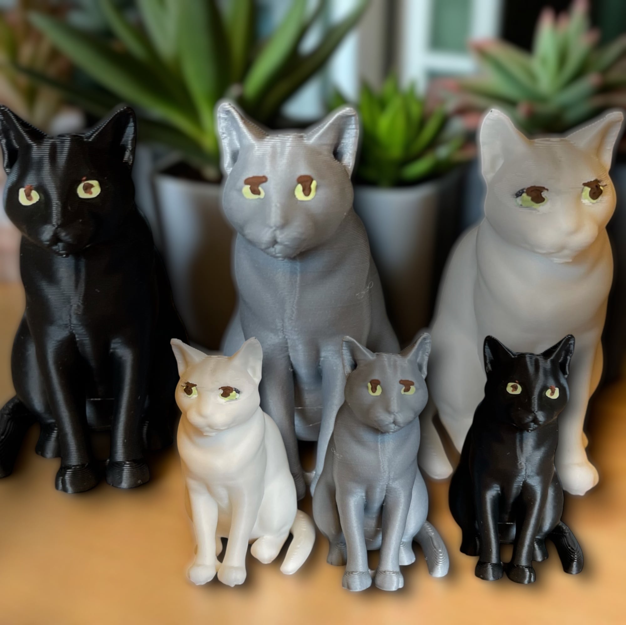 【オブジェ】リアルな猫達のアートオブジェ
