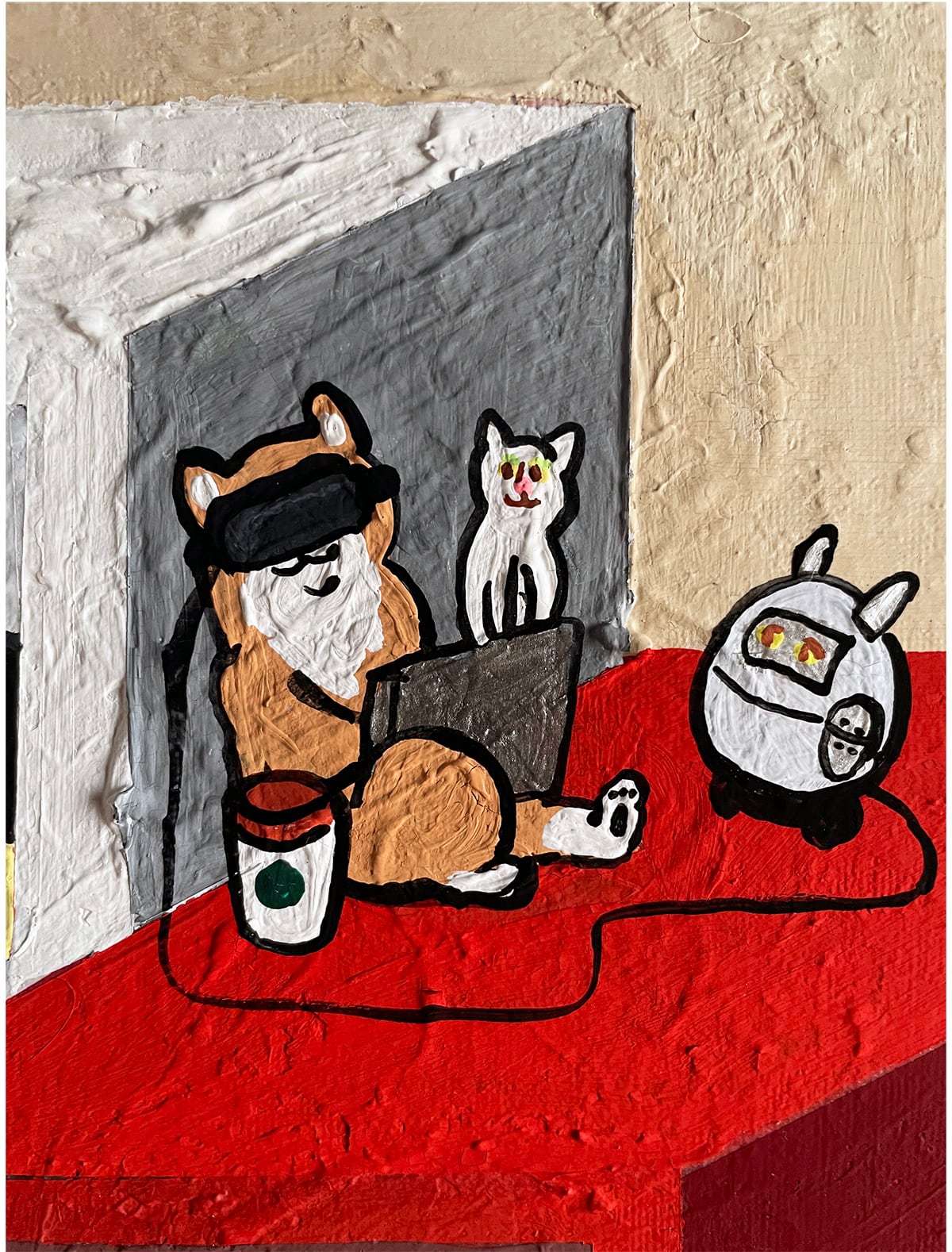 【原画：6号】プリンと柴犬の博士達（Pudding & the Shiba  Doctor）