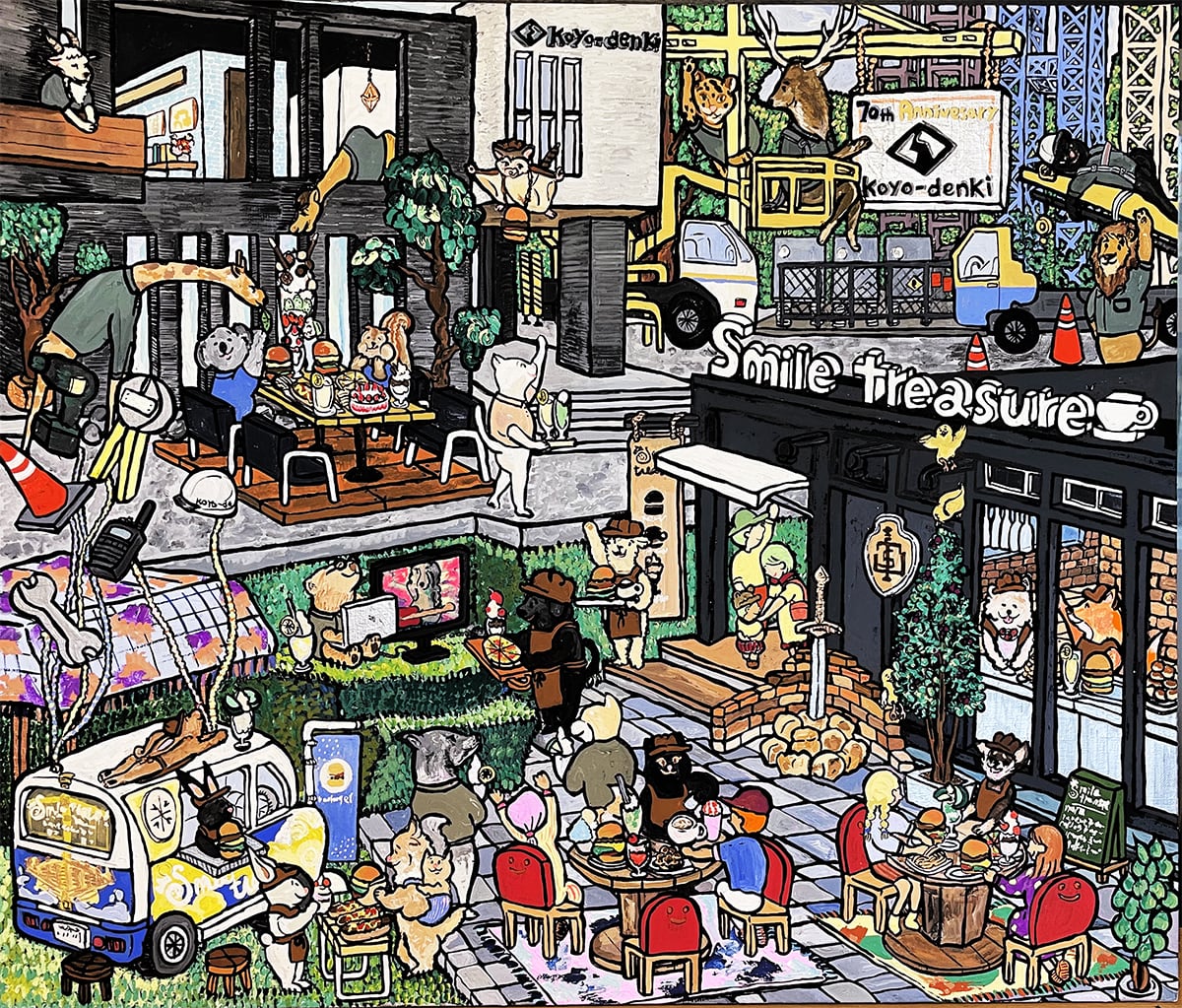 【オーダー制作】 ペットの似顔絵を背景と一緒に描きます。（料理をしている等の擬人化もOK）