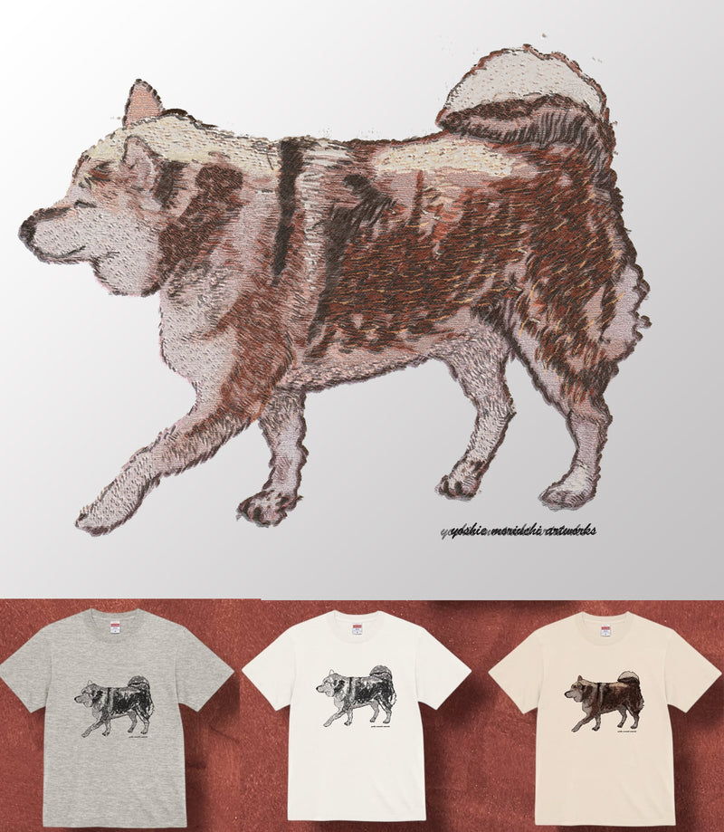 【Tシャツ】お散歩柴犬（3種類）