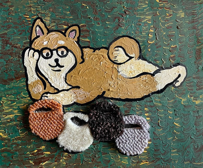 【原画：3号】柴犬と踊る茶碗