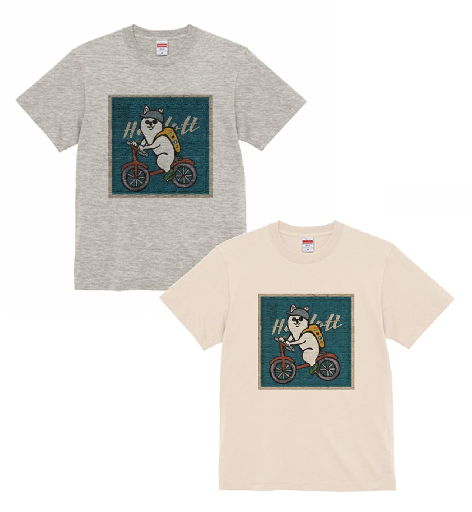 【Tシャツ】自転車で出勤するGAFA柴犬（2種類）