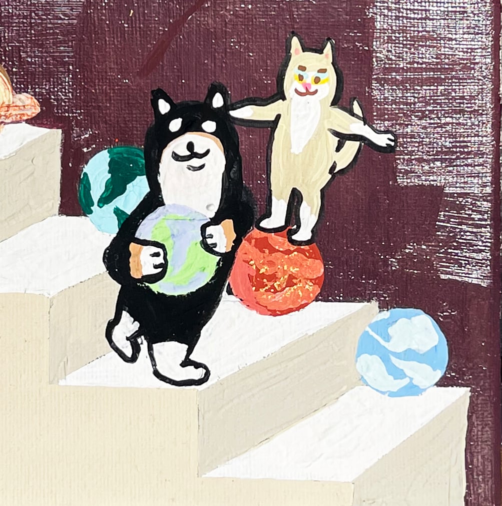 【原画：6号】shiba approaching the moon
