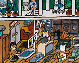 【原画：60号】サーバールームと柴犬（Server room and Shiba Inu dogs）