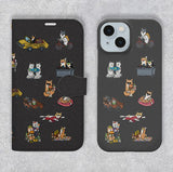 【スマホケース】柴犬オールスターのiPhoneカバーケース（手帳＆ハードカバー）