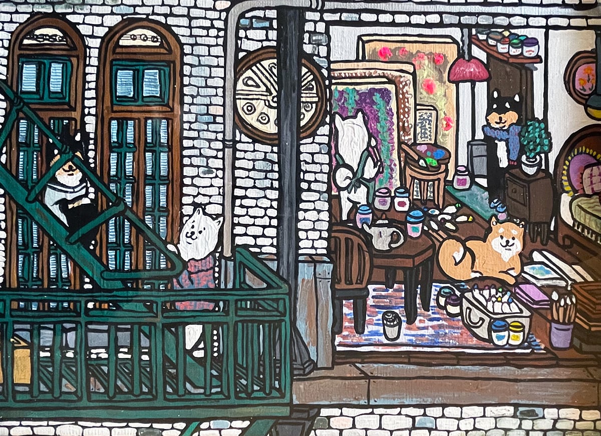 【原画：20号】From the window of the garden apartment.
