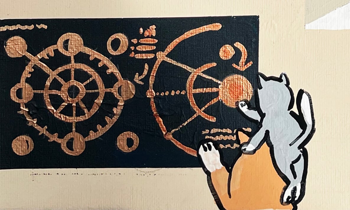 【原画：6号】shiba approaching the moon