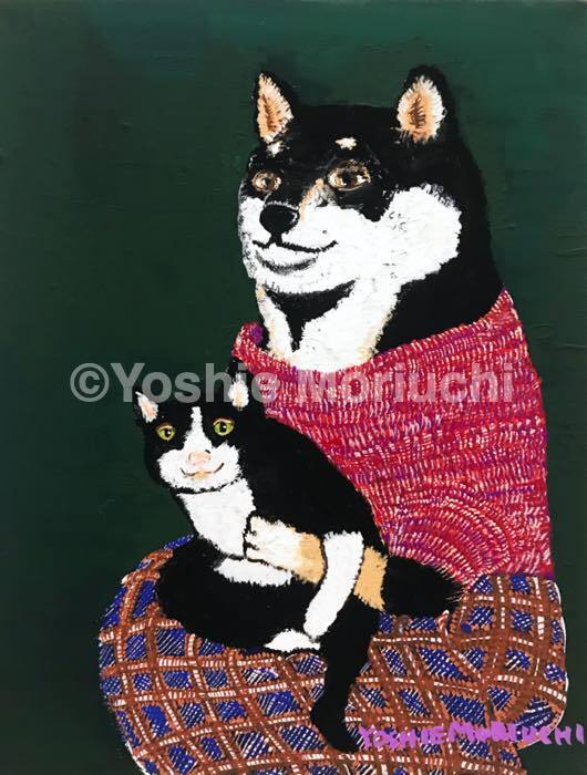 【原画】 黒柴さんと黒猫さん（Dear Kuroshiba and Kuroneko）
