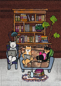 【A3ポスター】学ぶ柴犬達（SHIBA dog learning）