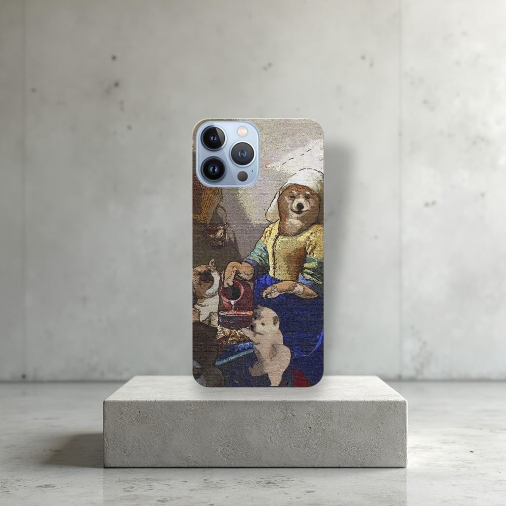 【スマホケース】名画と柴犬　iPhoneハードカバーケース