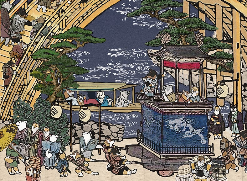 【A3ポスター】 江戸の柴犬達（Shiba Inu dogs of the Edo period）
