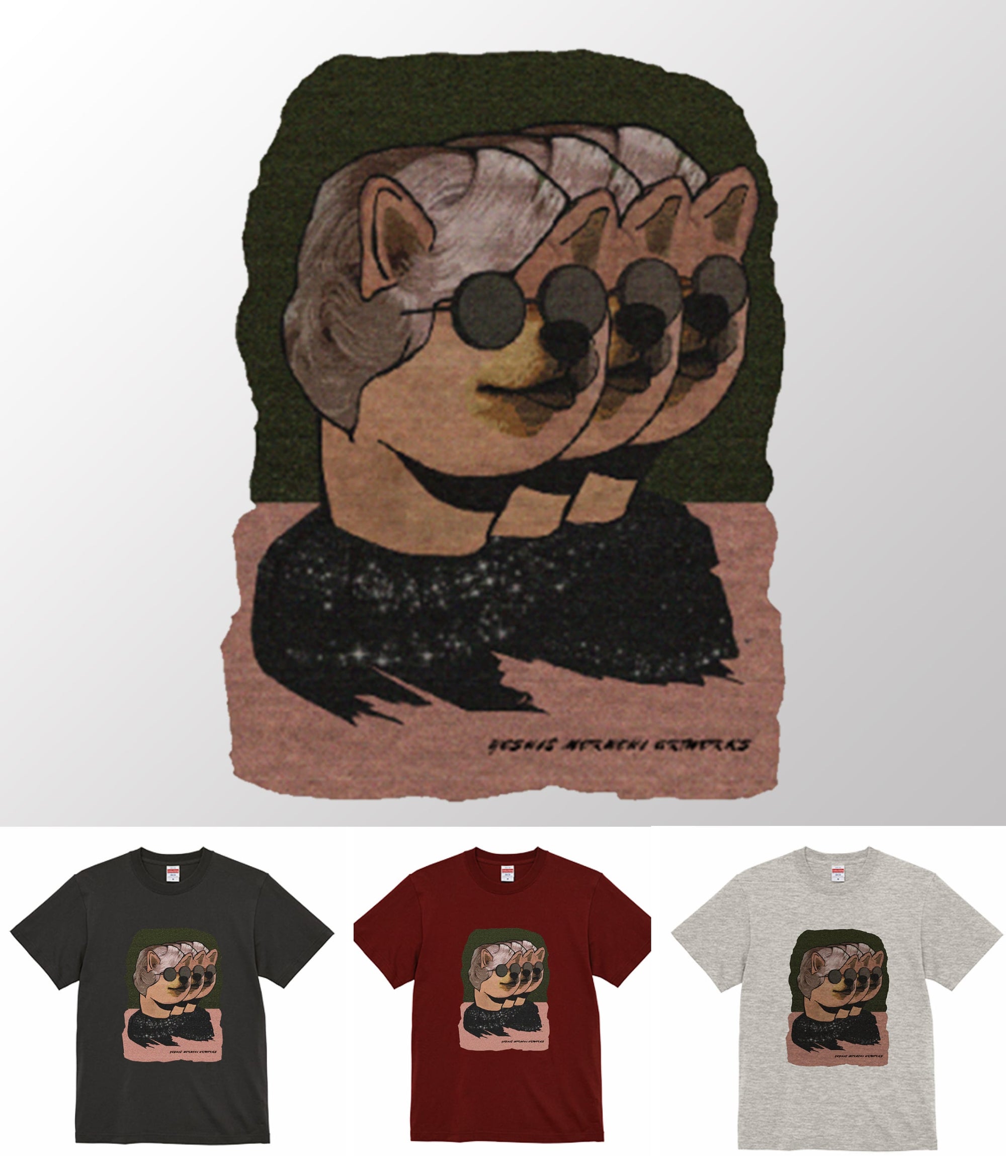 【Tシャツ】アートな柴犬Tシャツ（3種類）