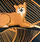【アートプリント：額縁付き】千歳緑柴（darkgreen Shiba）