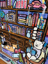 【原画：6号】学ぶ柴犬（midnight blue）［Shiba Inu dogs studies］