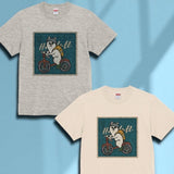 【Tシャツ】自転車で出勤するGAFA柴犬（2種類）