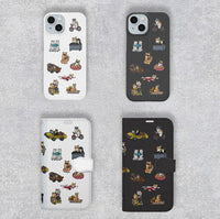 【スマホケース】柴犬オールスターのiPhoneカバーケース（手帳＆ハードカバー）