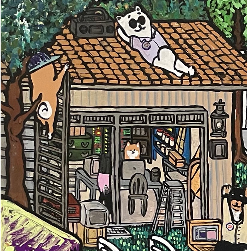 【A3ポスター】 シリコンバレーの柴犬達（Shiba dogs working in Silicon Valley）