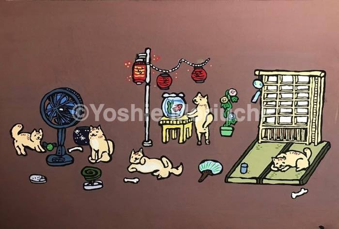 【原画】夏の柴犬達
