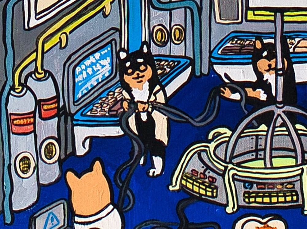 【A3ポスター】 サーバールームと柴犬（Server room and Shiba Inu dogs）