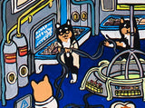 【A3ポスター】 サーバールームと柴犬（Server room and Shiba Inu dogs）