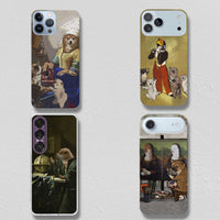【スマホケース】名画と柴犬　iPhoneハードカバーケース