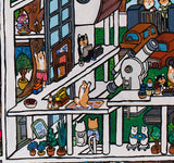 【原画：60号】サーバールームと柴犬（Server room and Shiba Inu dogs）