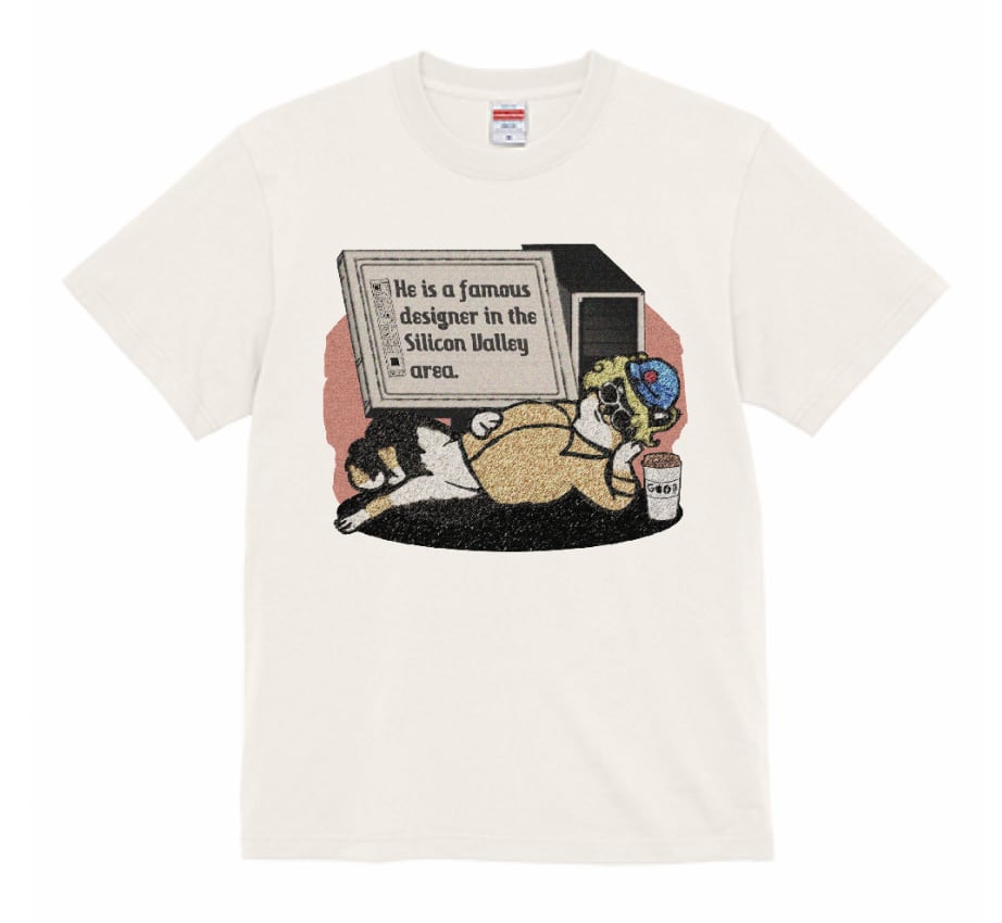 【Tシャツ】シリコンバレーのデザイナー柴犬Tシャツ（3種類）