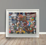 【原画：10号】Shiba dogs in the cityscape