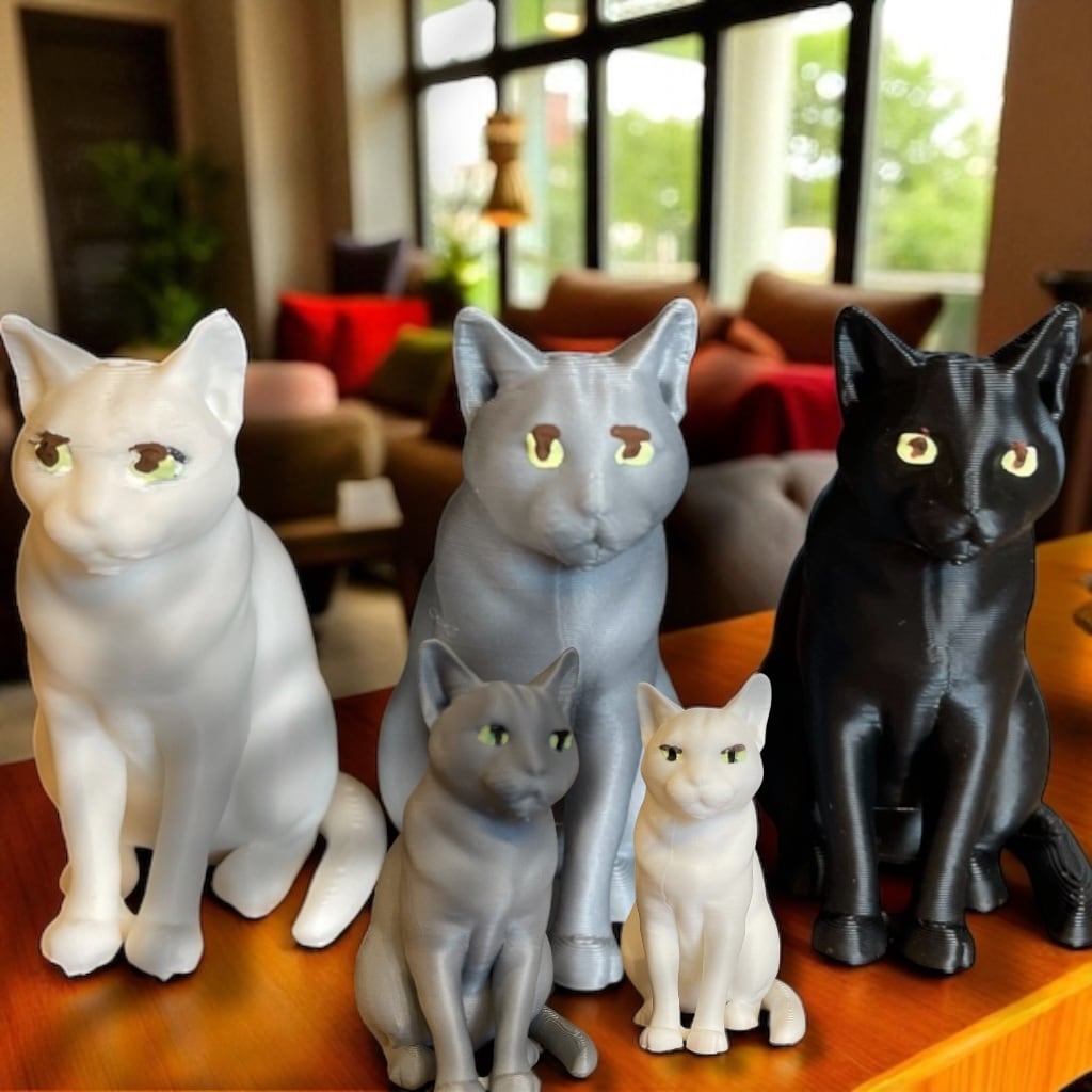 【オブジェ】リアルな猫達のアートオブジェ