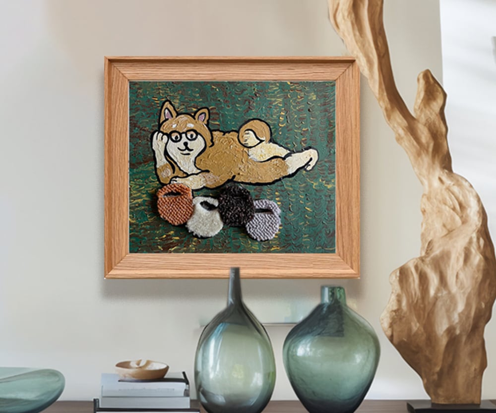 【原画：3号】柴犬と踊る茶碗