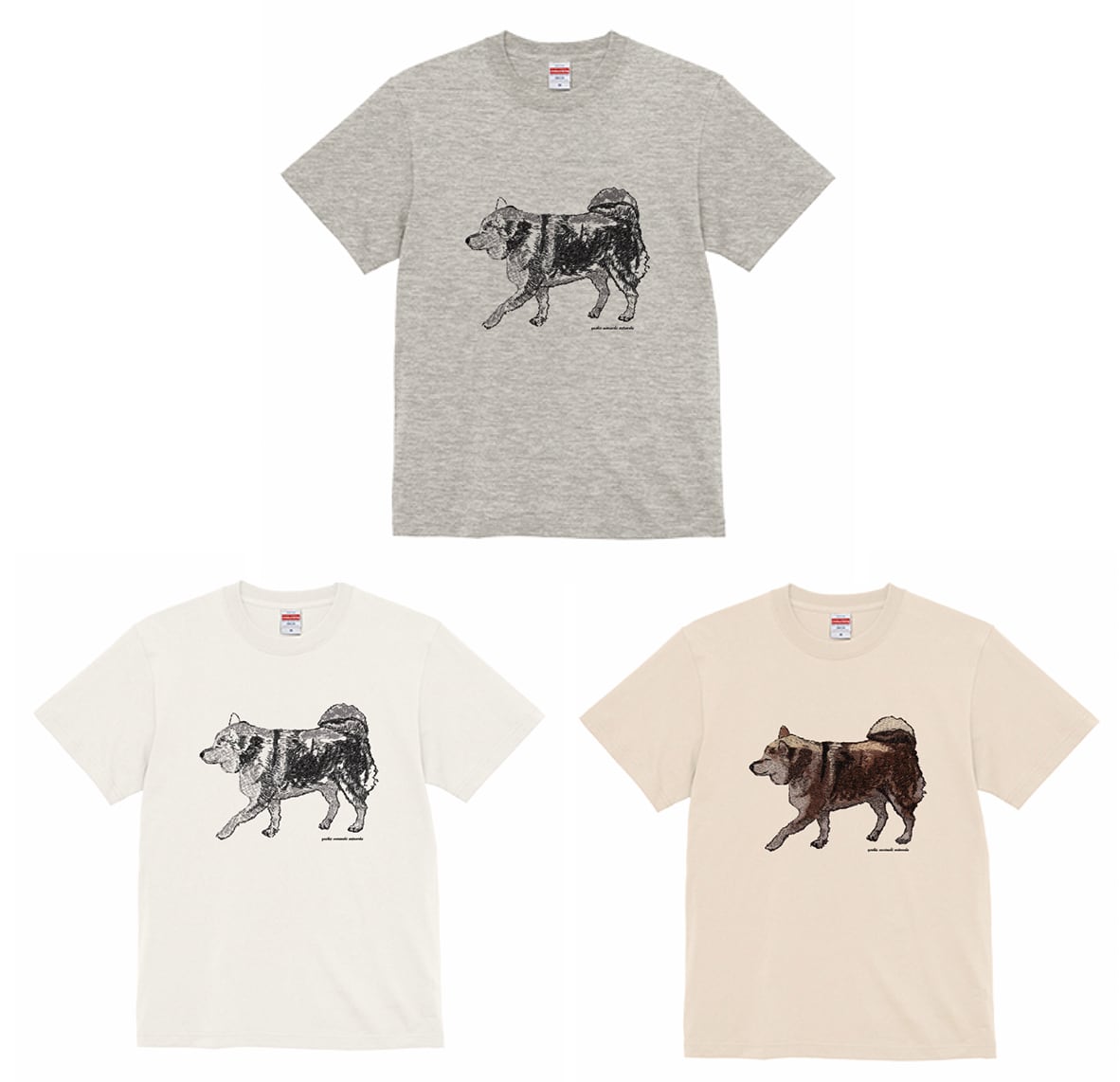 【Tシャツ】お散歩柴犬（3種類）
